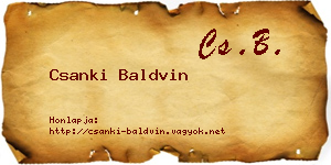 Csanki Baldvin névjegykártya